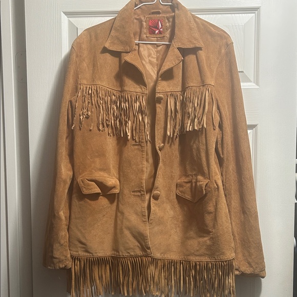 Marlboro Jackets & Blazers - Marlboro Tan Suede Fringe Jacket